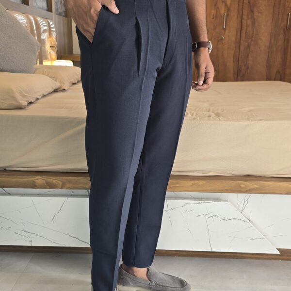 Navy Blue Double Buckle Gurkha Pants