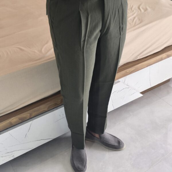 Green Double Buckle Gurkha Pants – Tailored Elegance & Classic Style