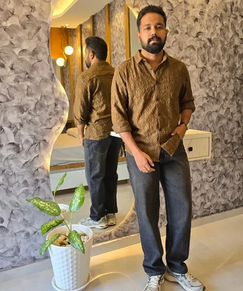 Brown Premium Crochet Shirt – Rustic Elegance