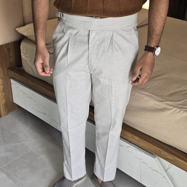Grey Single buckle gurkha pants