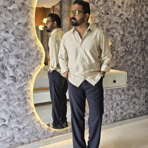 Beige Premium embroidery Shirt