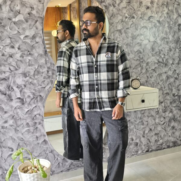 Black & white Premium Flannel Checkered Shirts Streetwear Edition
