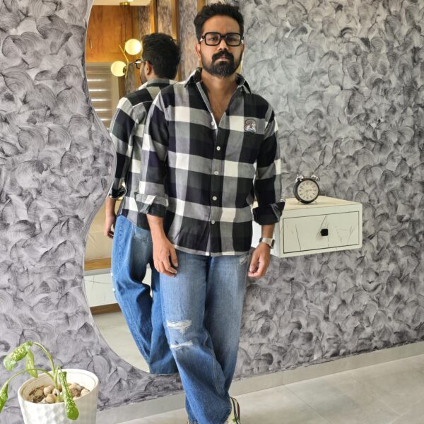 Blue & white Premium Flannel Checkered Shirts Streetwear Edition