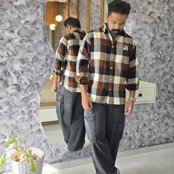 Brown Premium Flannel Checkered Shirts Streetwear Edition