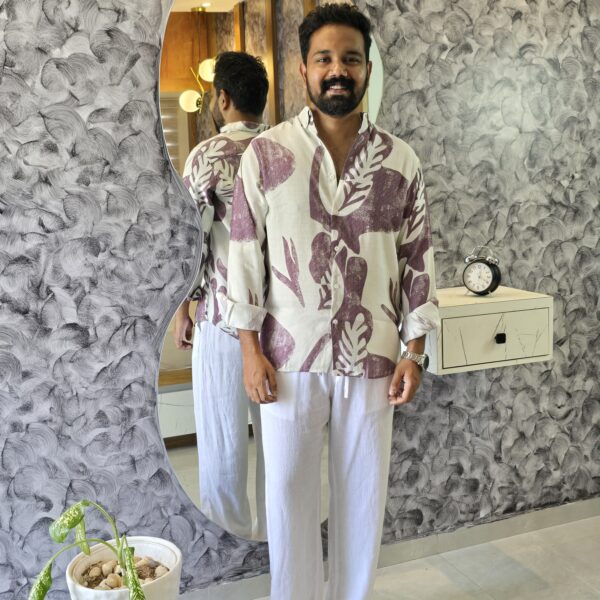 Peach Linen Viscose Shirt