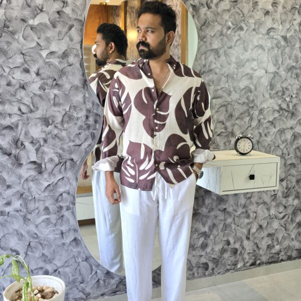 Maroon Linen Viscose Shirt