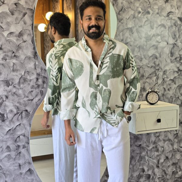 Green Linen Viscose Shirt