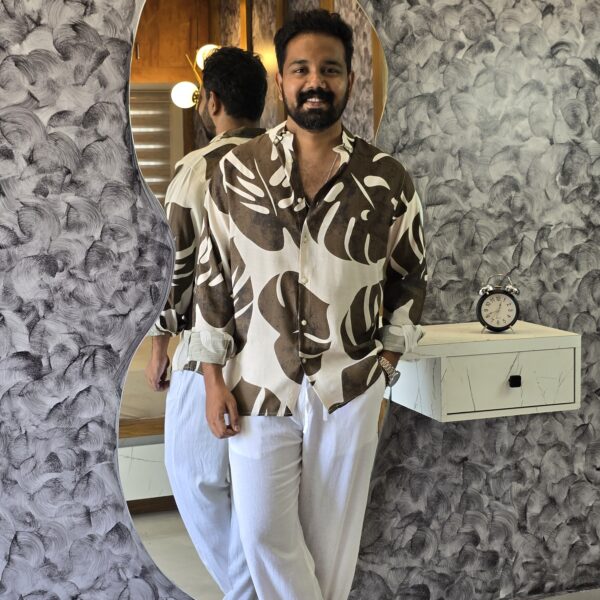 Brown Linen Viscose Shirt