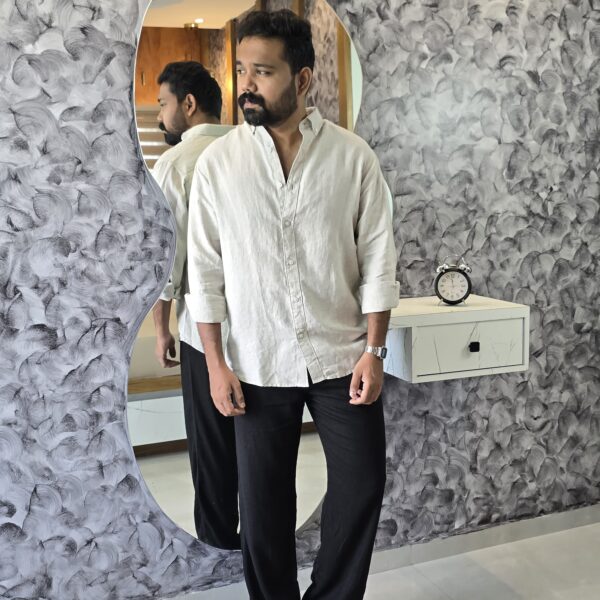 Light grey Ultra premium linen shirt Oldmoney style