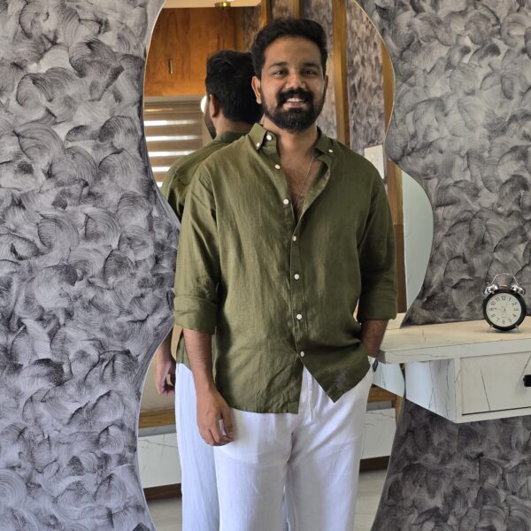 Dark green Ultra premium linen shirt Oldmoney style