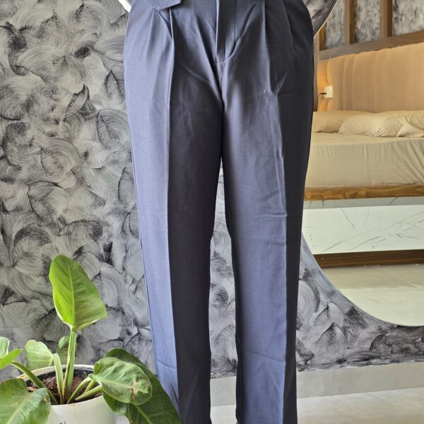 Blue Single button straight leg gurkha pant
