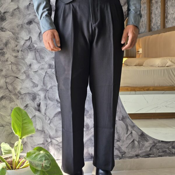 Black Single button straight leg gurkha pant