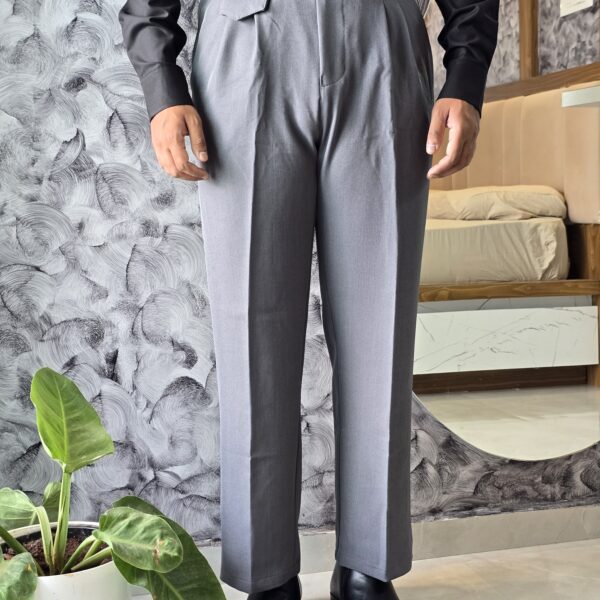 Charcoal Grey Single button straight leg gurkha pant