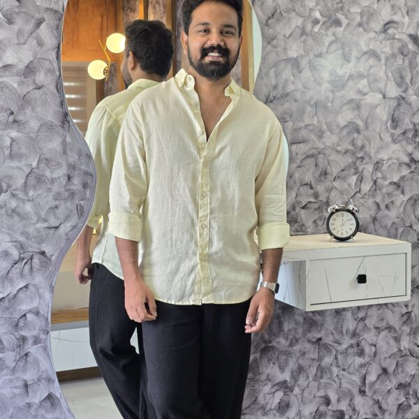 Yellow Ultra premium linen shirt Oldmoney style