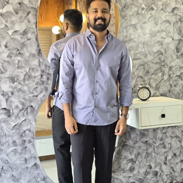 Steel blue Premium Satin Shirt
