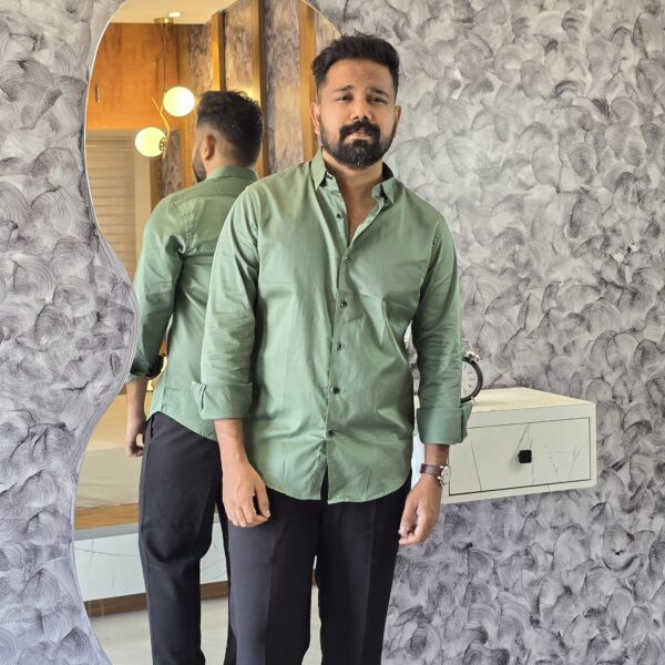 Olive Green Premium Satin Shirt