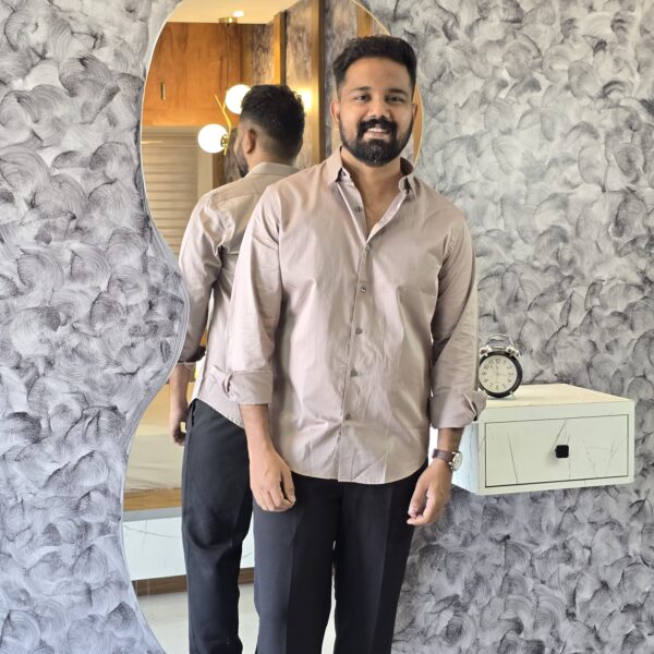 Light Sand Brown Premium Satin Shirt