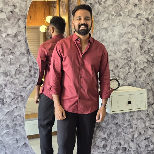 Brick red Premium Satin Shirt