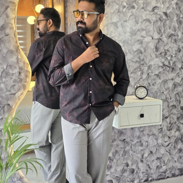 Grape Satin digital printed shirt